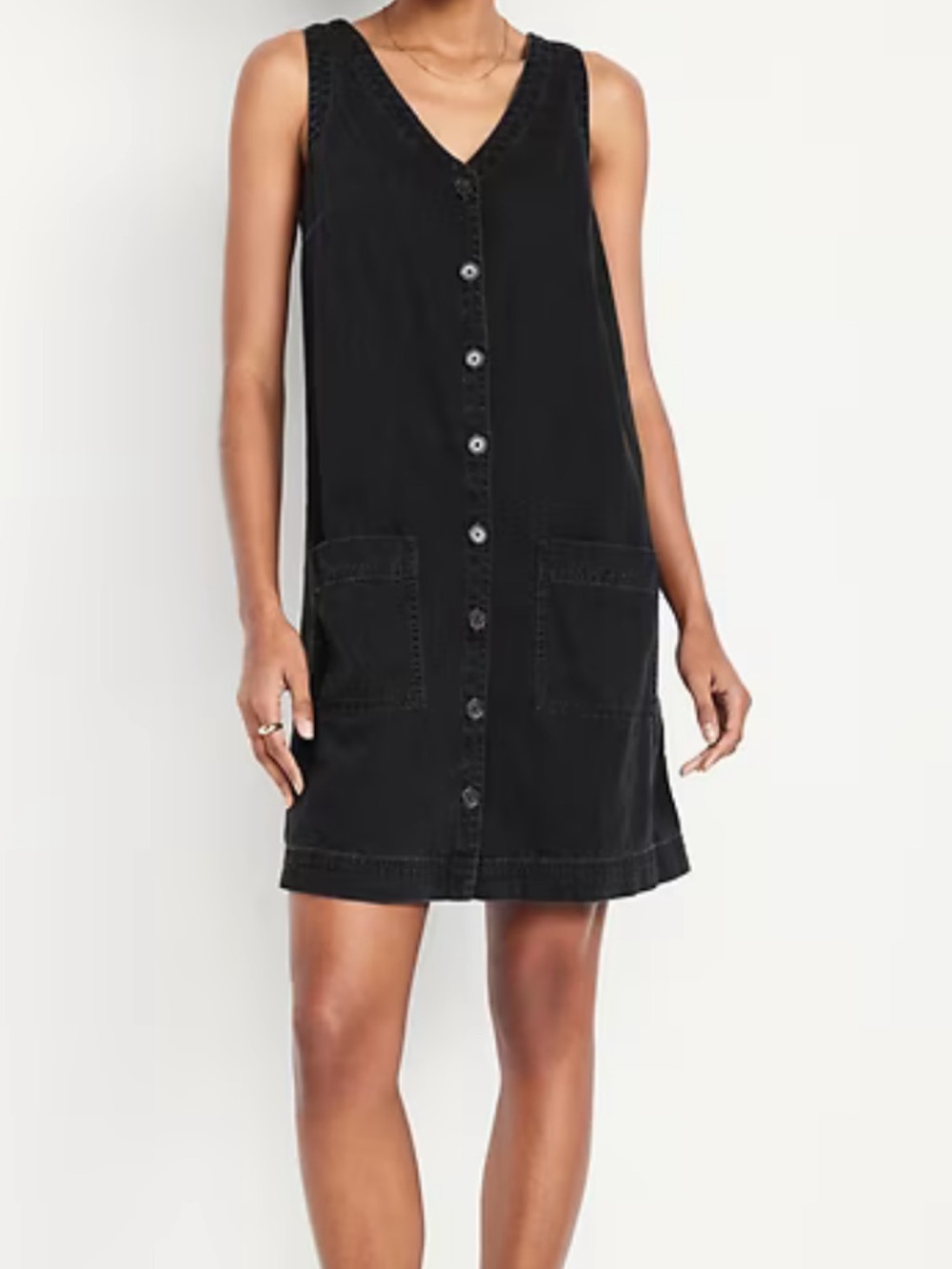 Old Navy Charcoal Button Front Mini Dress
